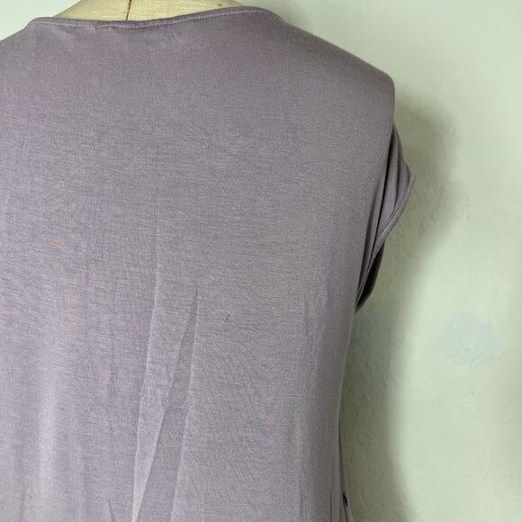 Reitmans Lavender Blouse pullover Size XS asymmetrical shell at front cap sleeve - Picture 9 of 9